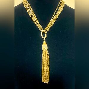 Elegant Gold Tassel Necklace